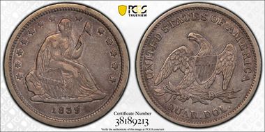1839 25C No Drapery XF40