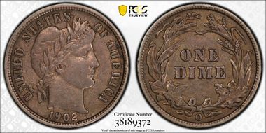 1902-O 10C AU53