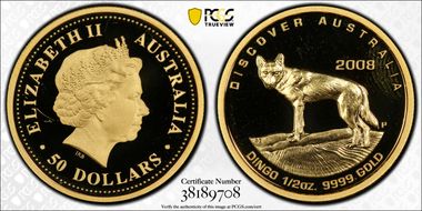 2008-P $50 Dingo PR67DCAM