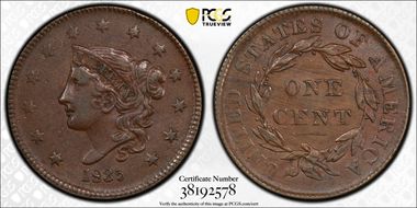 1835 1C Small 8, Stars AU55BN