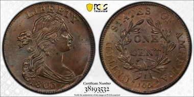 1803 1C S-254, Sm Date, Sm Frac MS64BN
