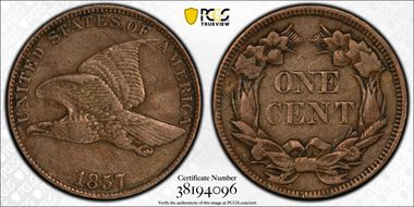 1857 1C FS-901, Die Clash w/ 25C XF40