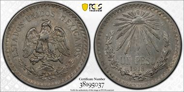 1918-M Peso KM-454 AU50