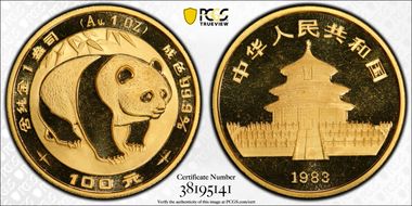 1983 100 Yn Panda Gold PAN-6A MS69