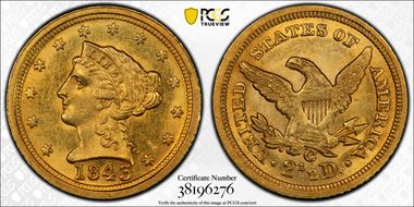 1843-C $2.50 Large Date MS62
