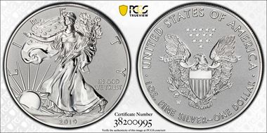 2019-W $1 Silver Eagle Enhanced Rev PR Pride of Two Nations, U.S. Set PR70