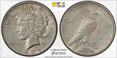 1934-D $1 VAM 4, DDO, Micro D XF45