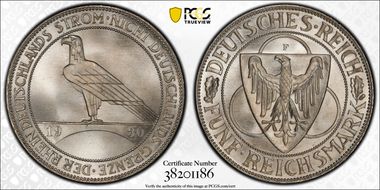 1930-F 5 Mk Rhineland J-346 MS67