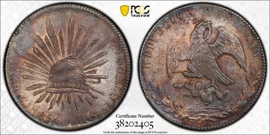 1854-Ca RG 8 R Ca25 AU58