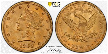 1892 $10 MS64