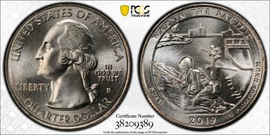 2019-D 25C War in the Pacific NP MS67