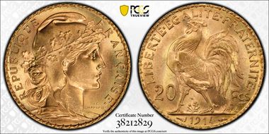 1914 20 Fr Gad-1064a F-535 Refrappe MS65