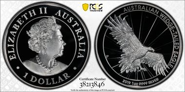 2019-P $1 Wedge-Tailed Eagle High Relief PR70DCAM
