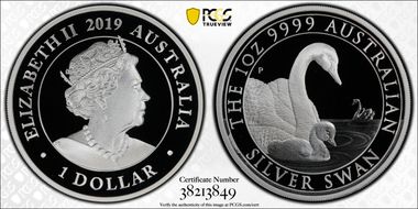 2019-P $1 Silver Swan PR70DCAM