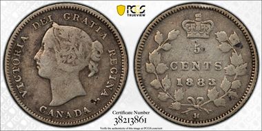 1883-H 5C 8/3 WO8 Blundered 3 VG10