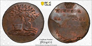 1795 Tk 1/2D DH-1a Berkshire, Windsor MS63BN