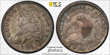 1811 50C Large 8 MS62