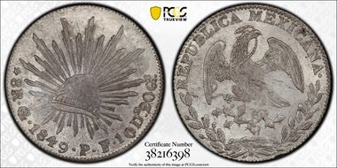 1849-Go PF 8 R Go33 MS63