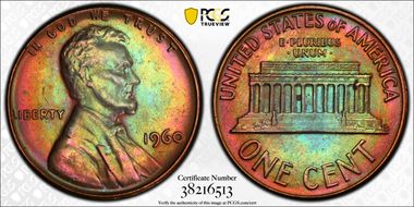 1960 1C Large Date MS64BN