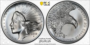 2019-P Medal High Relief Matte 2.5 oz Ag .999 Fine SP69