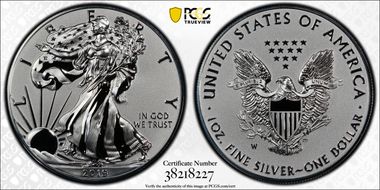 2019-W $1 Silver Eagle Enhanced Rev PR Pride of Two Nations, U.S. Set PR70