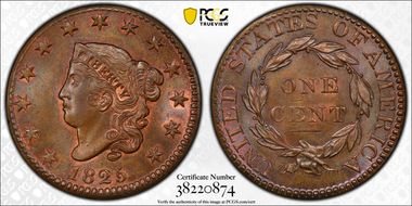 1825 1C N-10 MS65+ BN