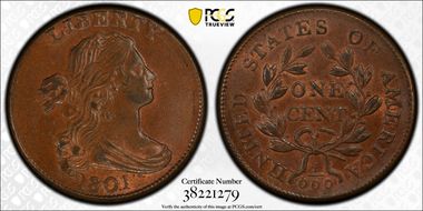 1801 1C S-219, 3 Errors MS63BN