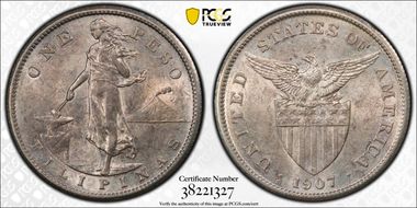 1907-S Peso MS61