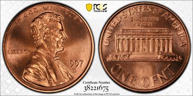 1997-D 1C MS68+ RD