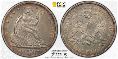 1874-S 50C WB-3 Arrows Minute S XF45