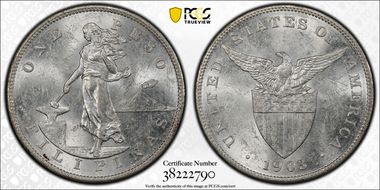 1903 Peso KM-168 Ag MS62