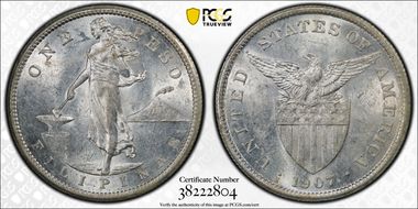 1907-S Peso MS61