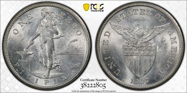 1907-S Peso MS61