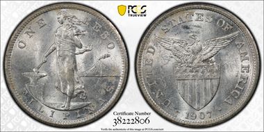 1907-S Peso MS60