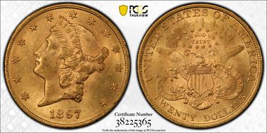1897 $20 MS62