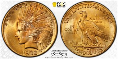 1932 $10 MS66+