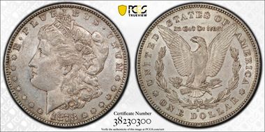 1878-S $1 VAM 56 Long Arrow Shaft AU53