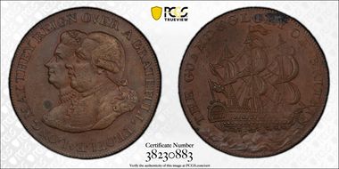 (c. 1790) Tk 1/2D DH-945a Middlesex, National MS63BN