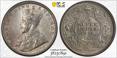 1936(B) 1/4 Rup SW-8.175 w/Test Marks MS63