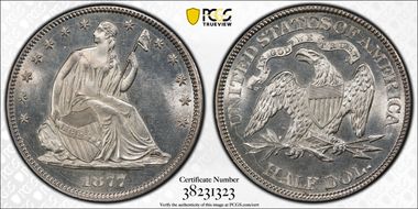 1877/6 50C Overdate FS-301 MS64