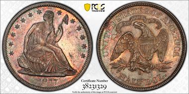 1877-S 50C WB-34 Type-2 Very Small S AU58