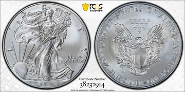 2019-W $1 Burnished Silver Eagle SP70