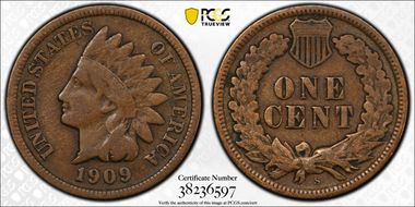 1909-S 1C Indian F12BN