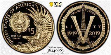 2019-W $5 American Legion 100th Ann PR69DCAM