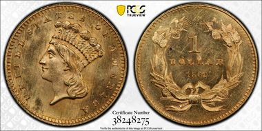 1862 G$1 MS63