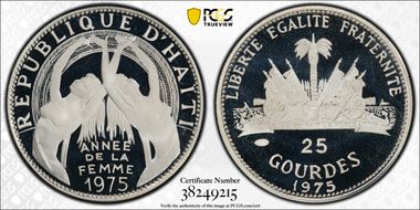 1975 25 G Women's Year KM-121 PR69DCAM