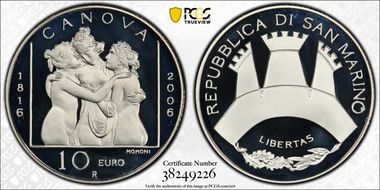 2006-R € 10 Canova PR69DCAM