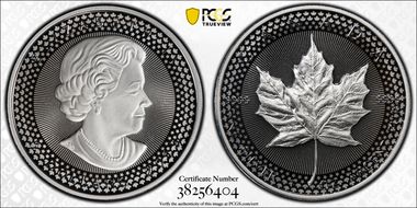 2019 $5 Maple Leaf Silver Modified PR Pride of Two Nations, U.S. Set First Strike PR70