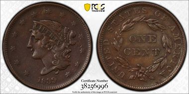 1839 1C Booby Head XF40BN