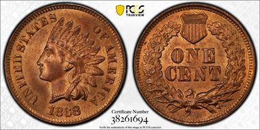 1868 1C MS66RB